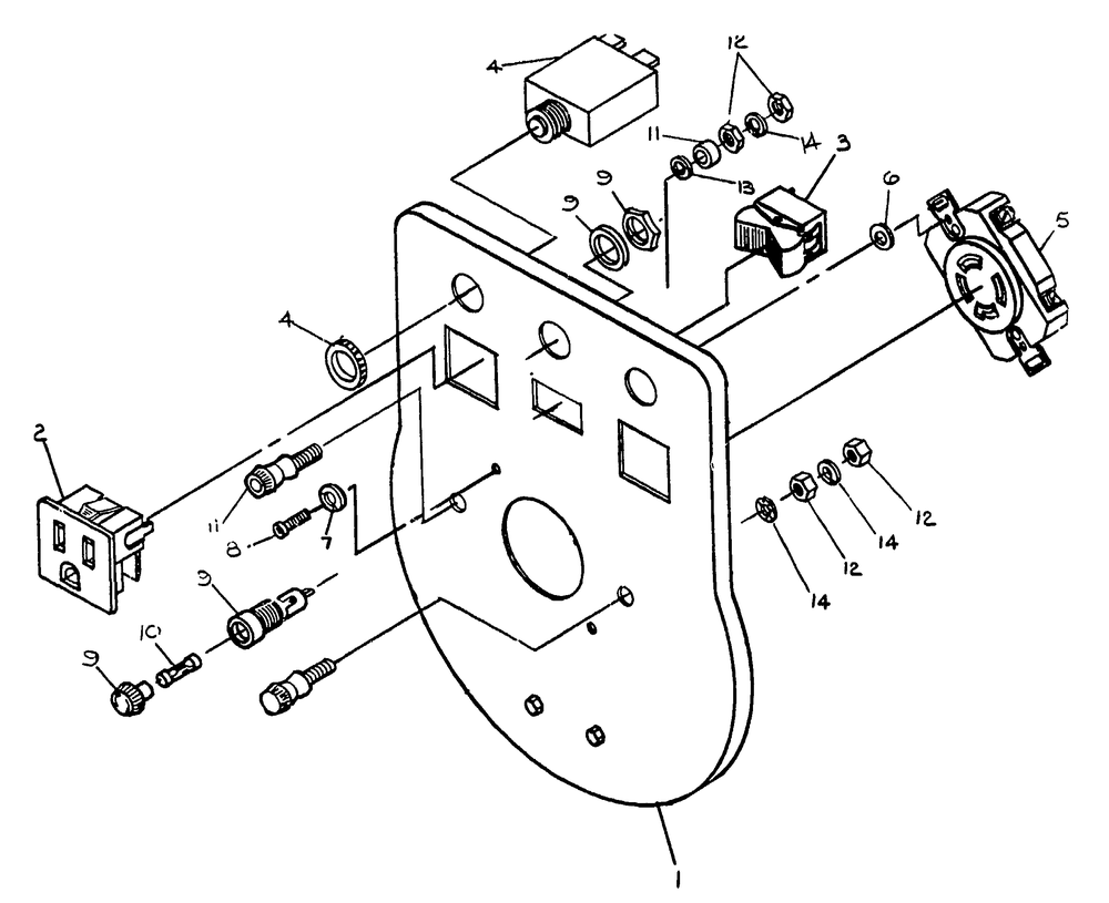 Control Panel Diagram and Parts List for 8753-0-GE5550XR  Briggs and Stratton Generator